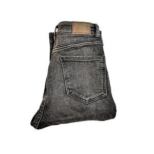 Zara Gray Charcoal Split Hem Denim Jeans Straight Leg Size 4